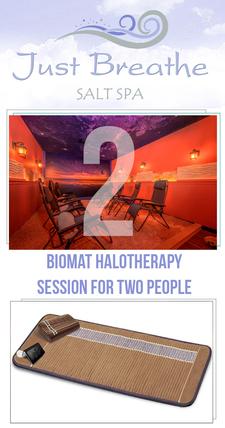 44% OFF a Two(2) Person Halotherapy Session with Biomat at Just Breathe Salt Spa on Main Street in Hyannis