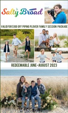 $100 OFF Piping Plover Family Session Package with Salty Broad Studios in Osterville